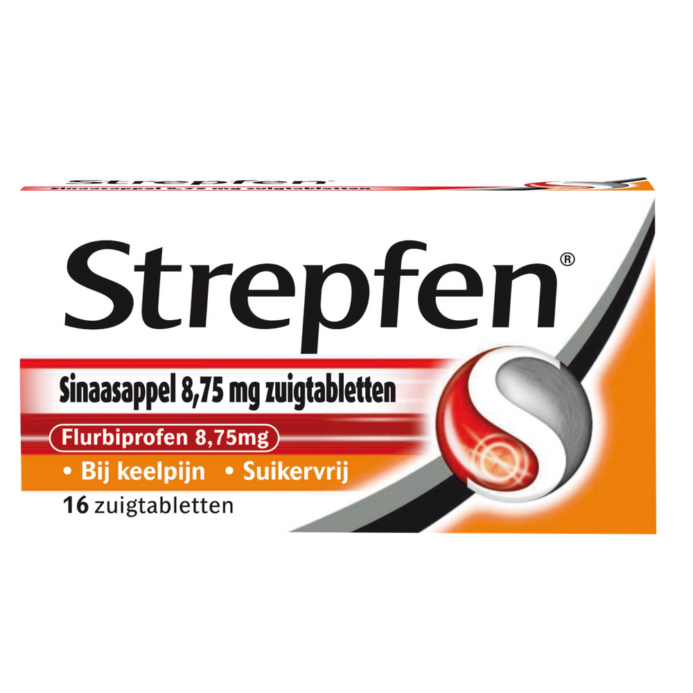 Strepfen Sinaasappel Suikervrij Zuigtabletten