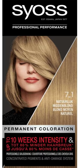 Syoss Color Baseline - 7-1 Natuurlijk Midden Blond Haarverf