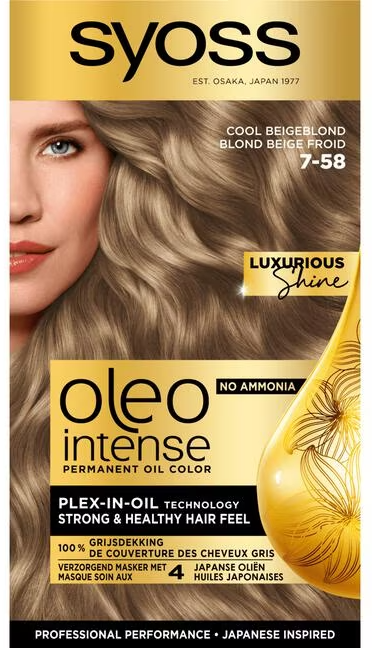 Syoss Oleo Intense - 7-58 Cool Beige Blond Haarverf