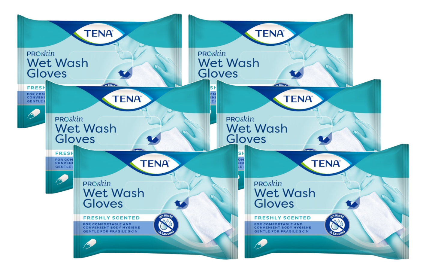 TENA Wet Wash Glove Freshly Scented Multi-verpakking