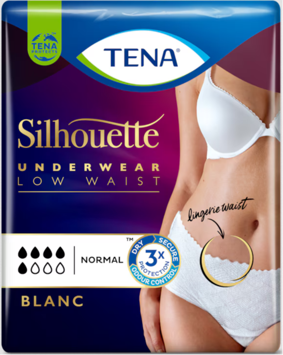 Tena Silhouette Underwear Low Waist Normal Blanc L