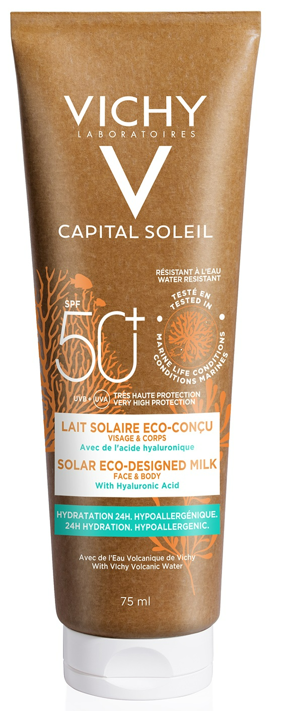 Image of Vichy Capital Soleil Solar Eco-Designed Milk Face & Body SPF50+ 
