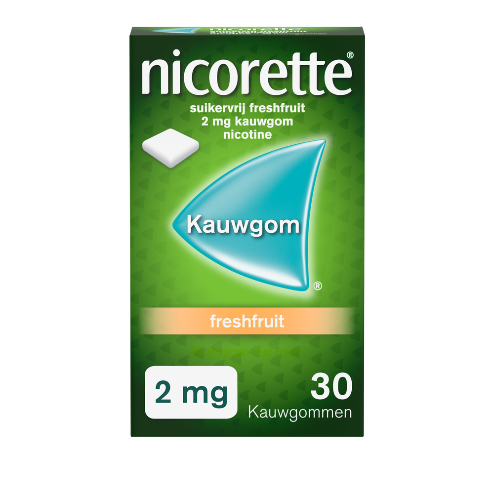 Nicorette Suikervrij Freshfruit 2mg Kauwgom