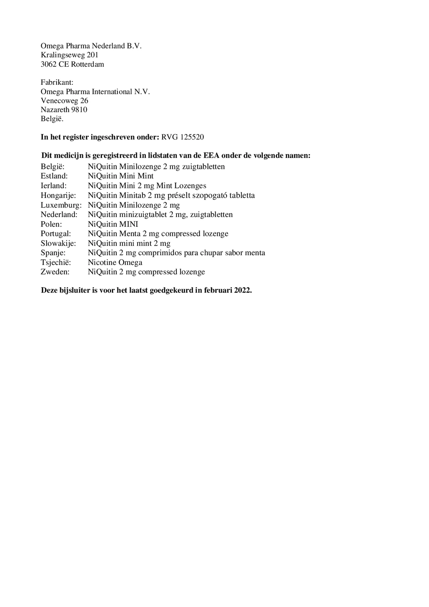 Minizuigtabletten Mint 2.0mg afbeelding van document #8, bijsluiter