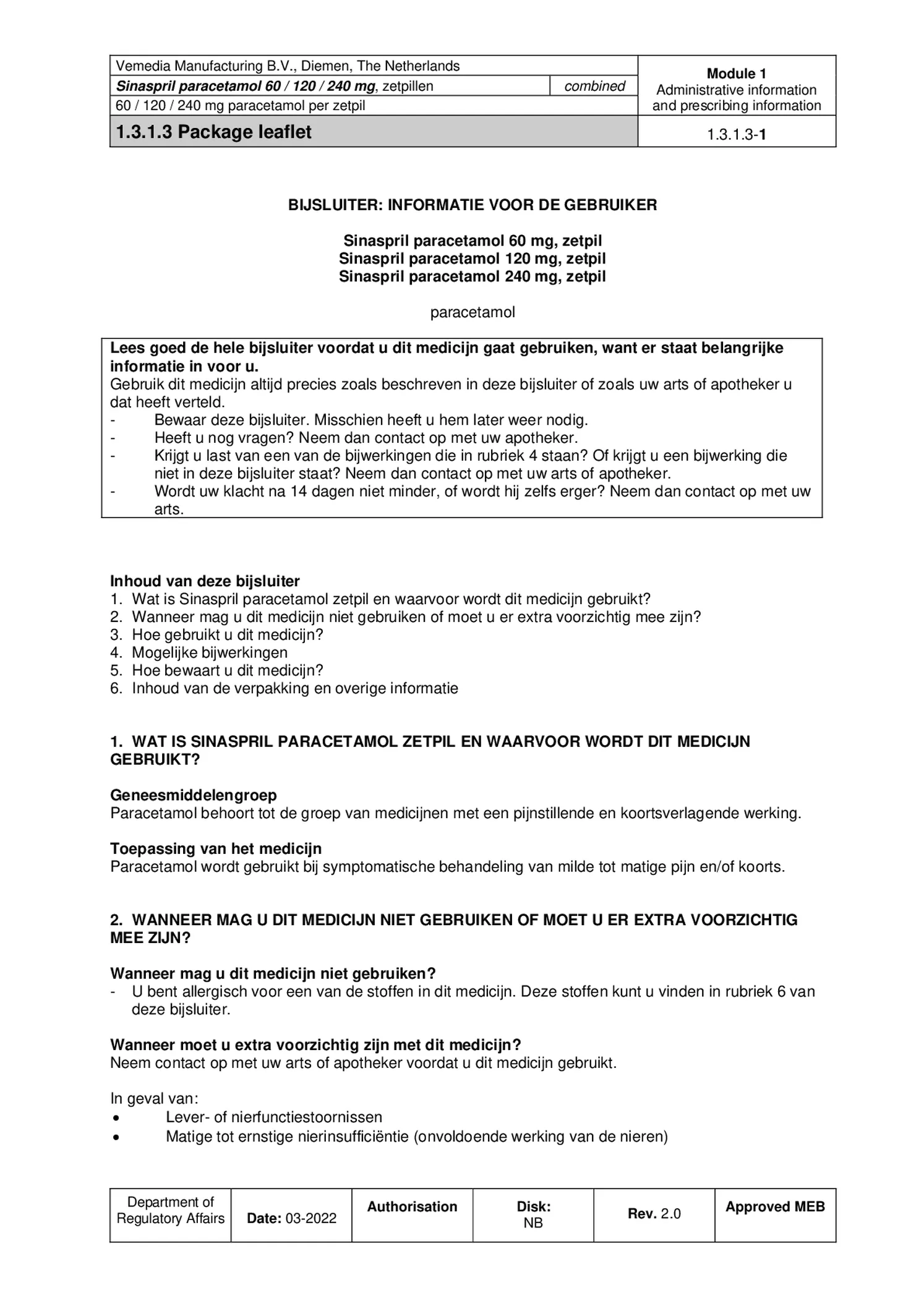 Paracetamol 120mg Zetpillen afbeelding van document #1, bijsluiter