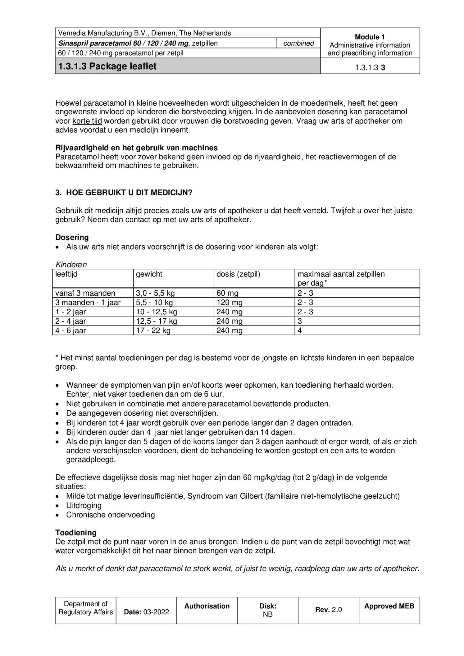 Paracetamol 120mg Zetpillen afbeelding van document #3, bijsluiter