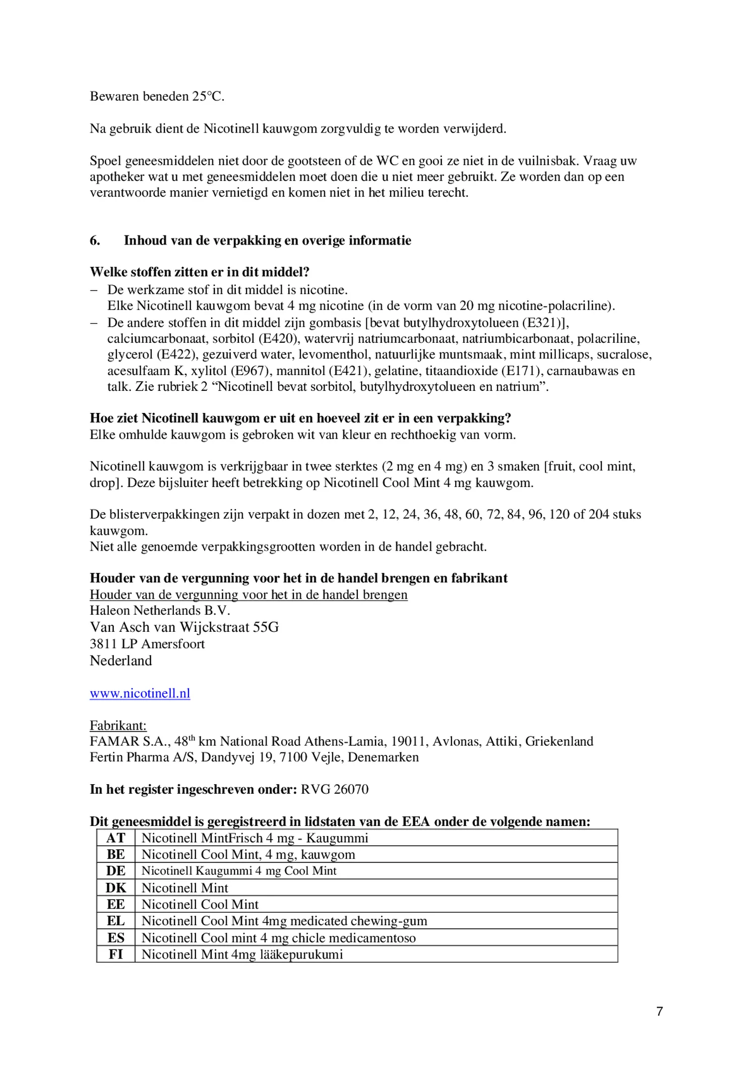 Kauwgom Cool Mint 4 mg - voor stoppen met roken afbeelding van document #7, bijsluiter