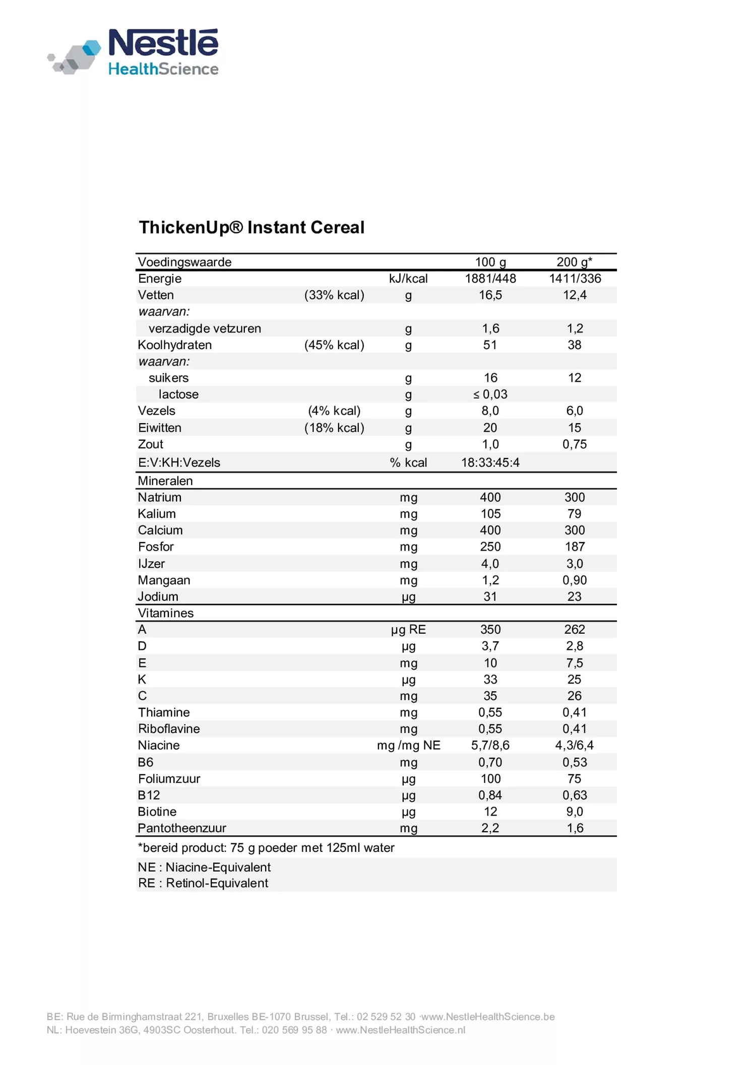 Thicken Up Instant Cereal Apple Hazelnoot afbeelding van document #1, gebruiksaanwijzing