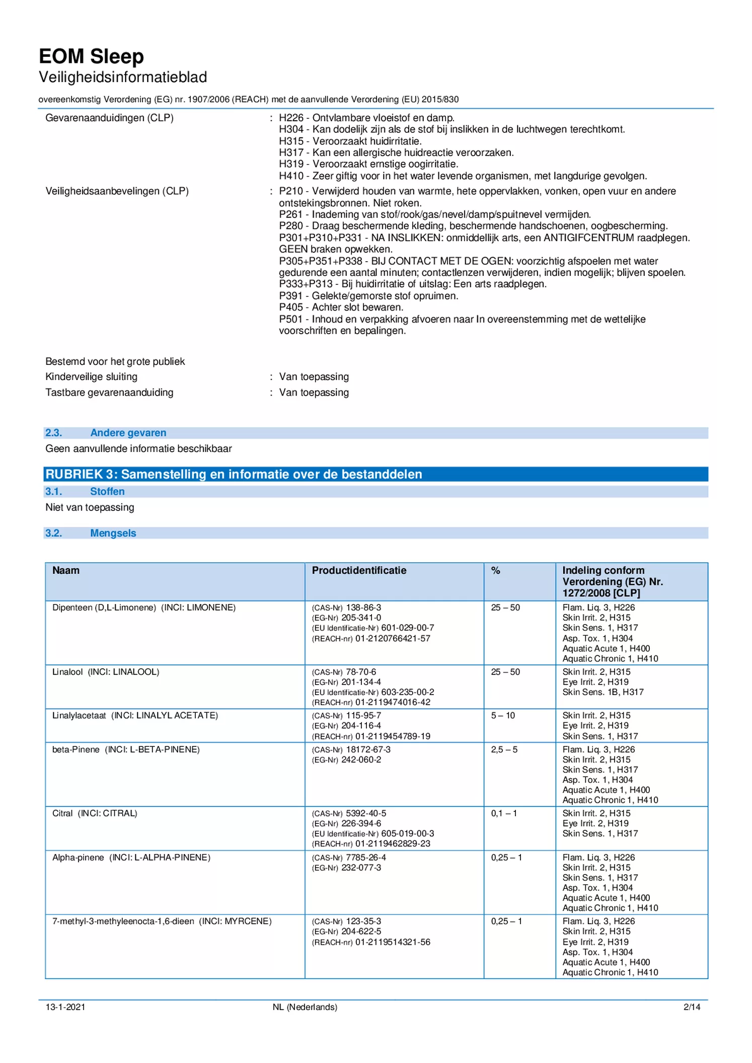 Essentiële Olie Sleep Well afbeelding van document #2, etiket