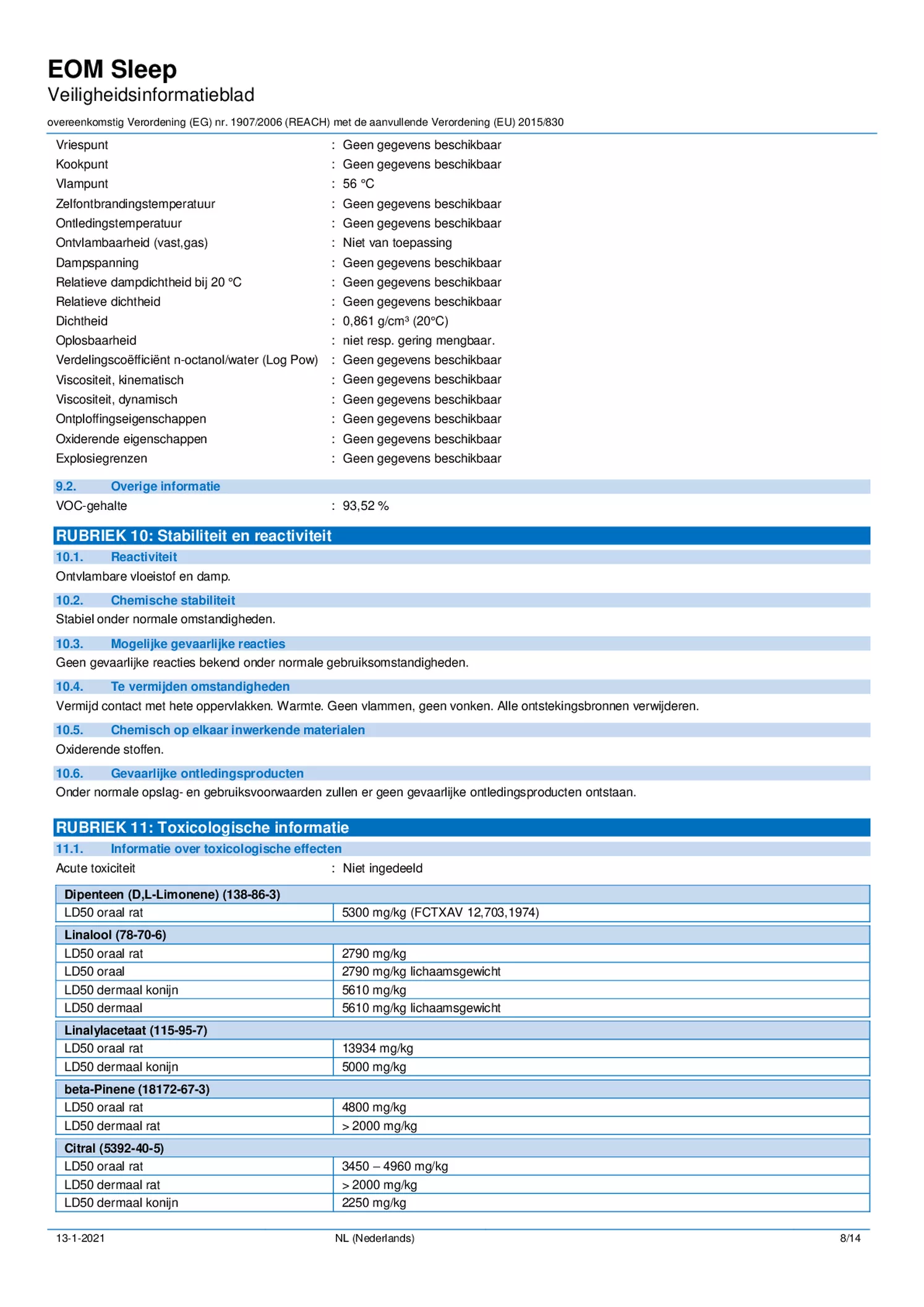 Essentiële Olie Sleep Well afbeelding van document #8, etiket