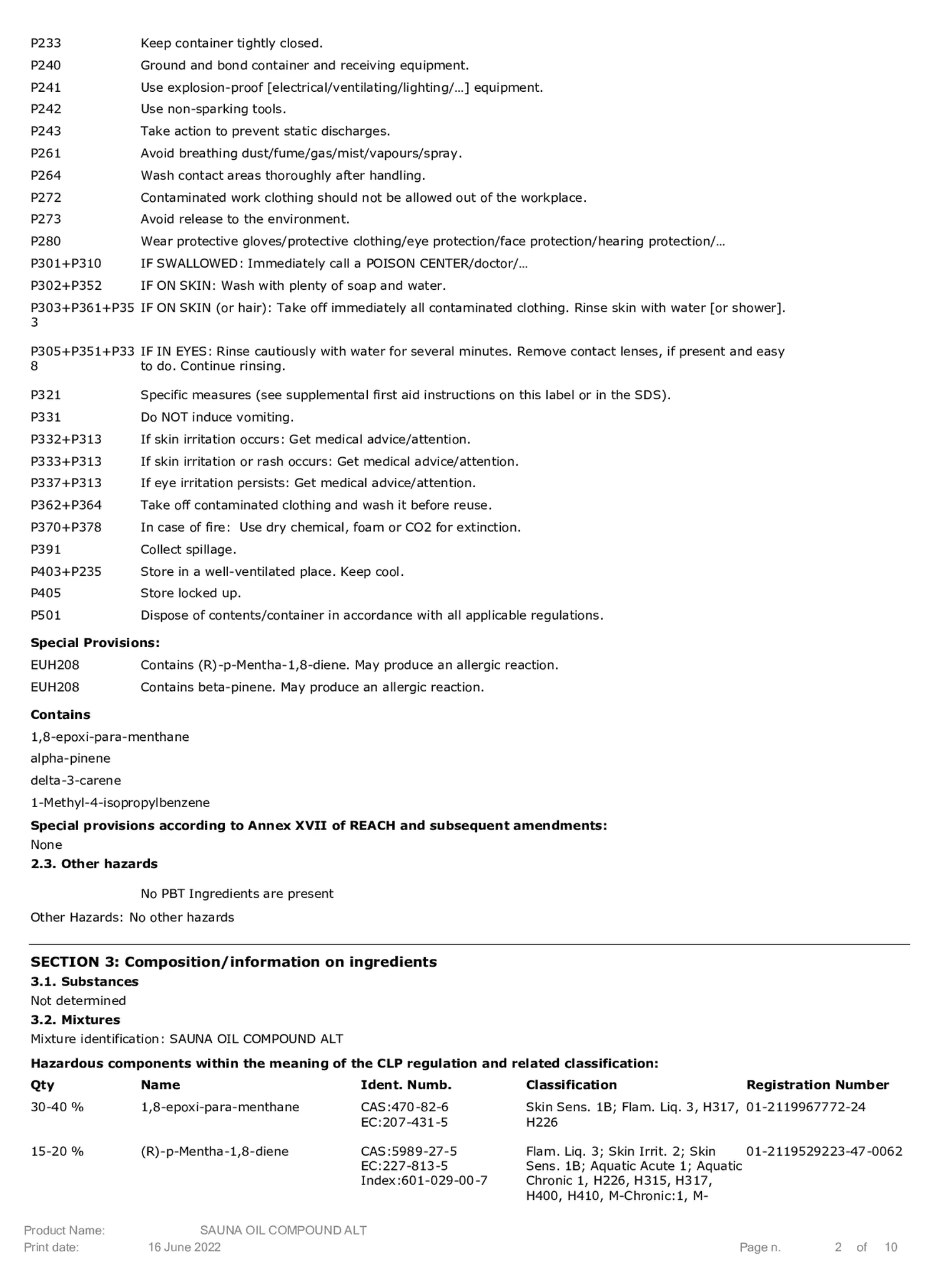 Essentiële Olie Sauna afbeelding van document #2, etiket