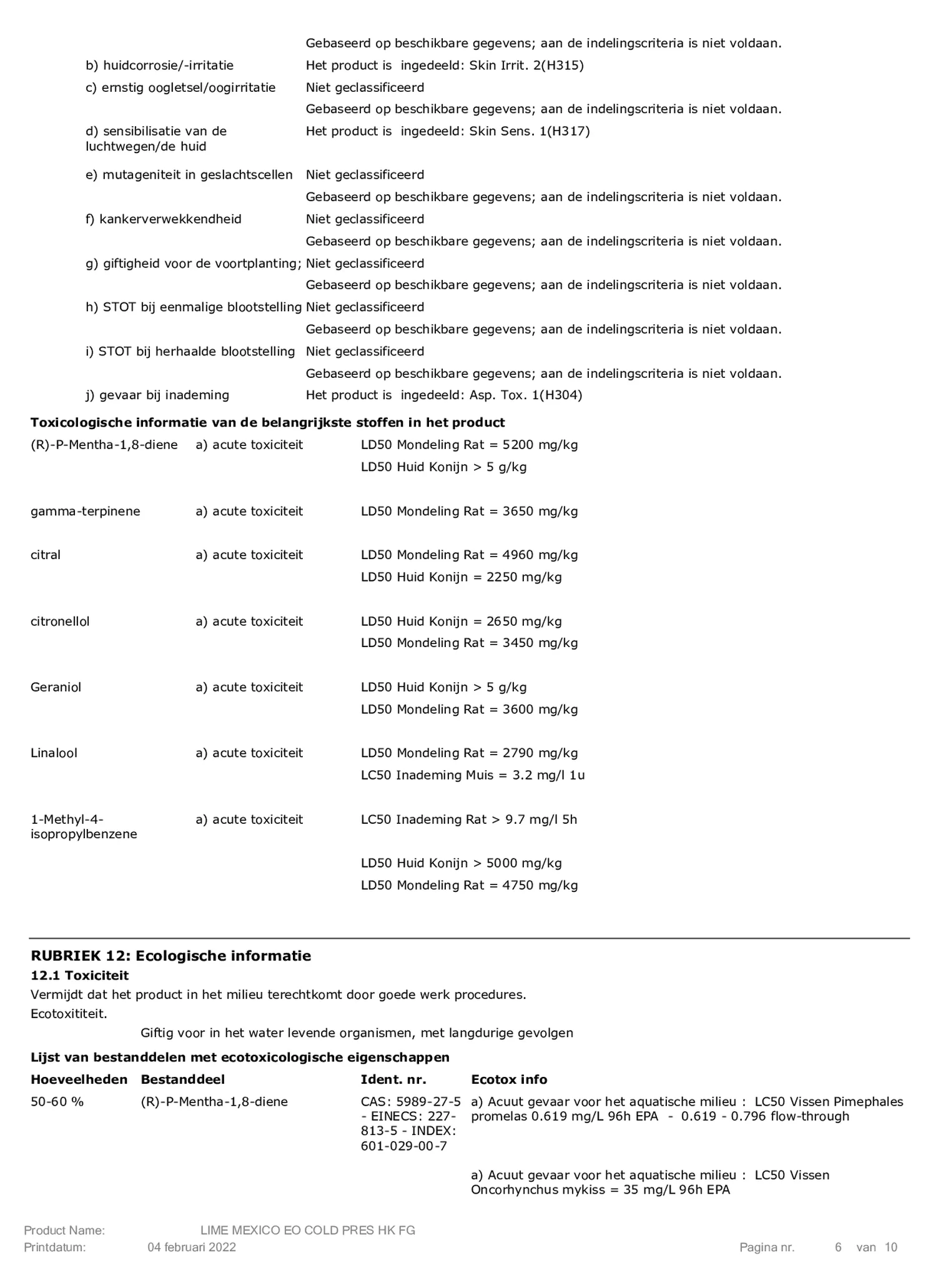 Essentiële Olie Limoen afbeelding van document #6, etiket