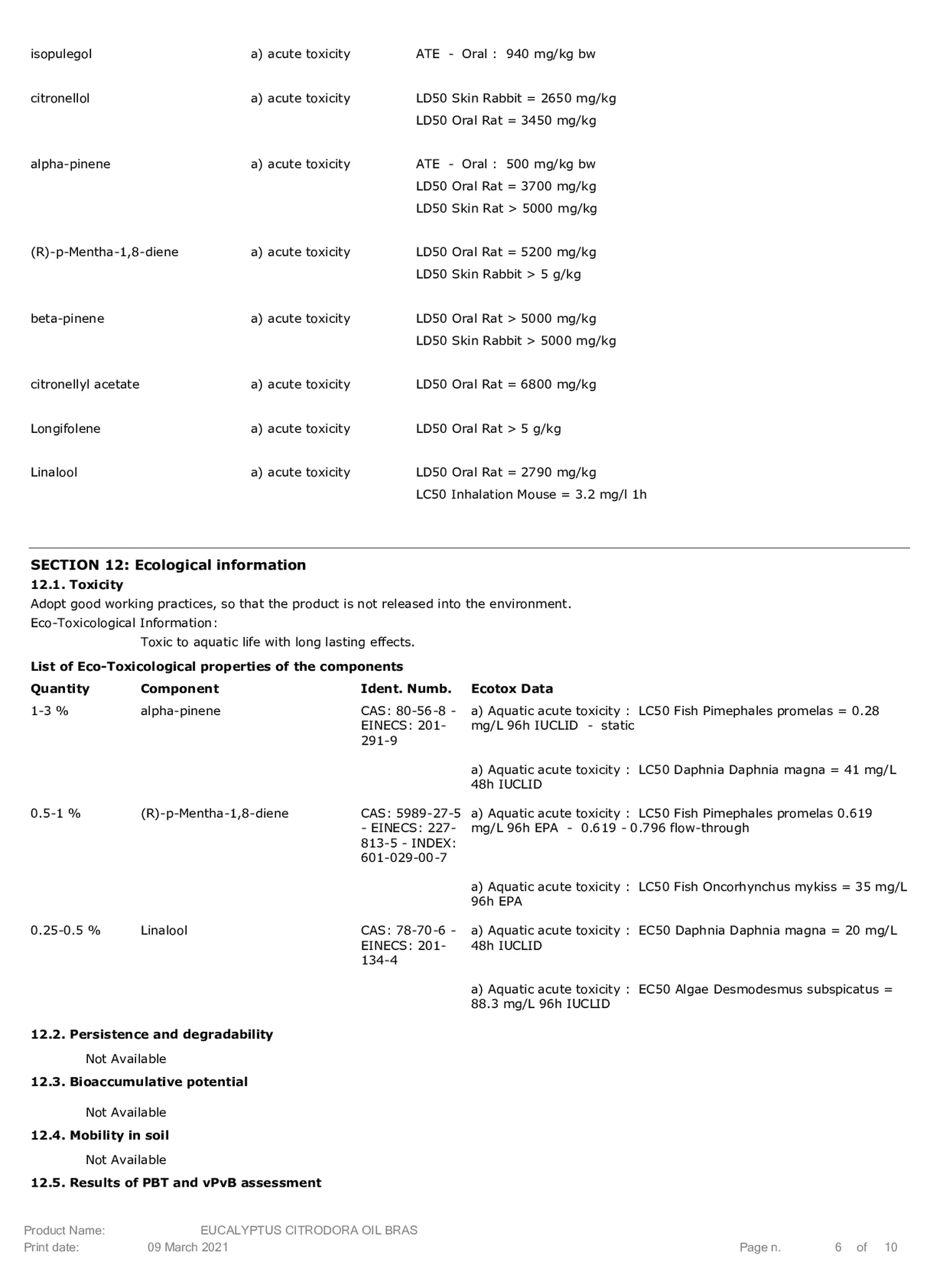 Essentiële Olie Citroen Eucalyptus afbeelding van document #6, etiket