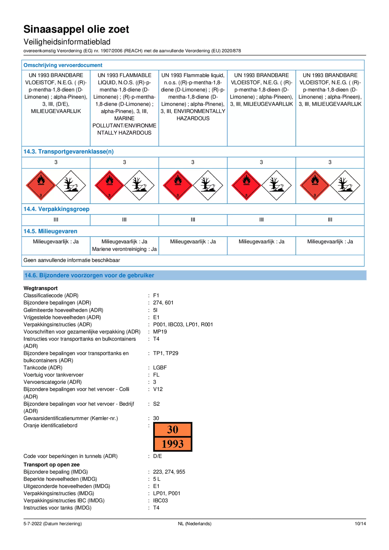 Essentiële Olie Sinaasappel afbeelding van document #10, etiket