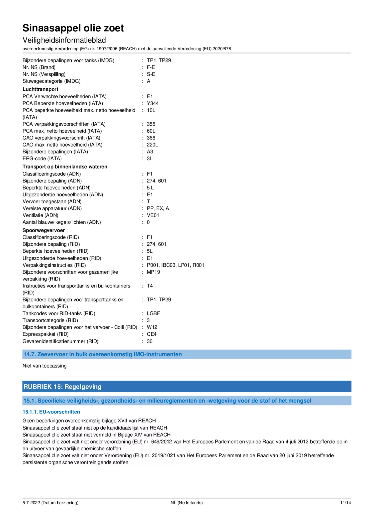 Essentiële Olie Sinaasappel afbeelding van document #11, etiket