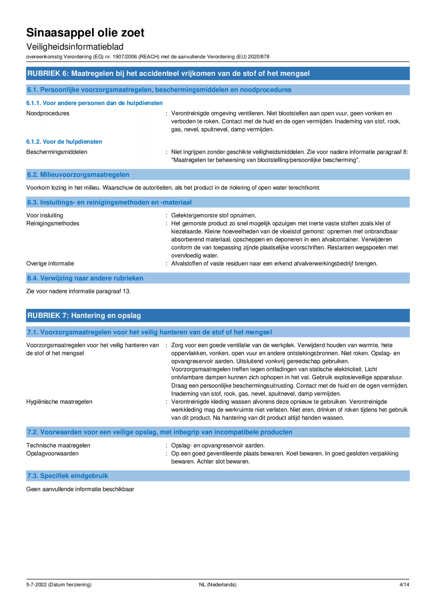 Essentiële Olie Sinaasappel afbeelding van document #4, etiket