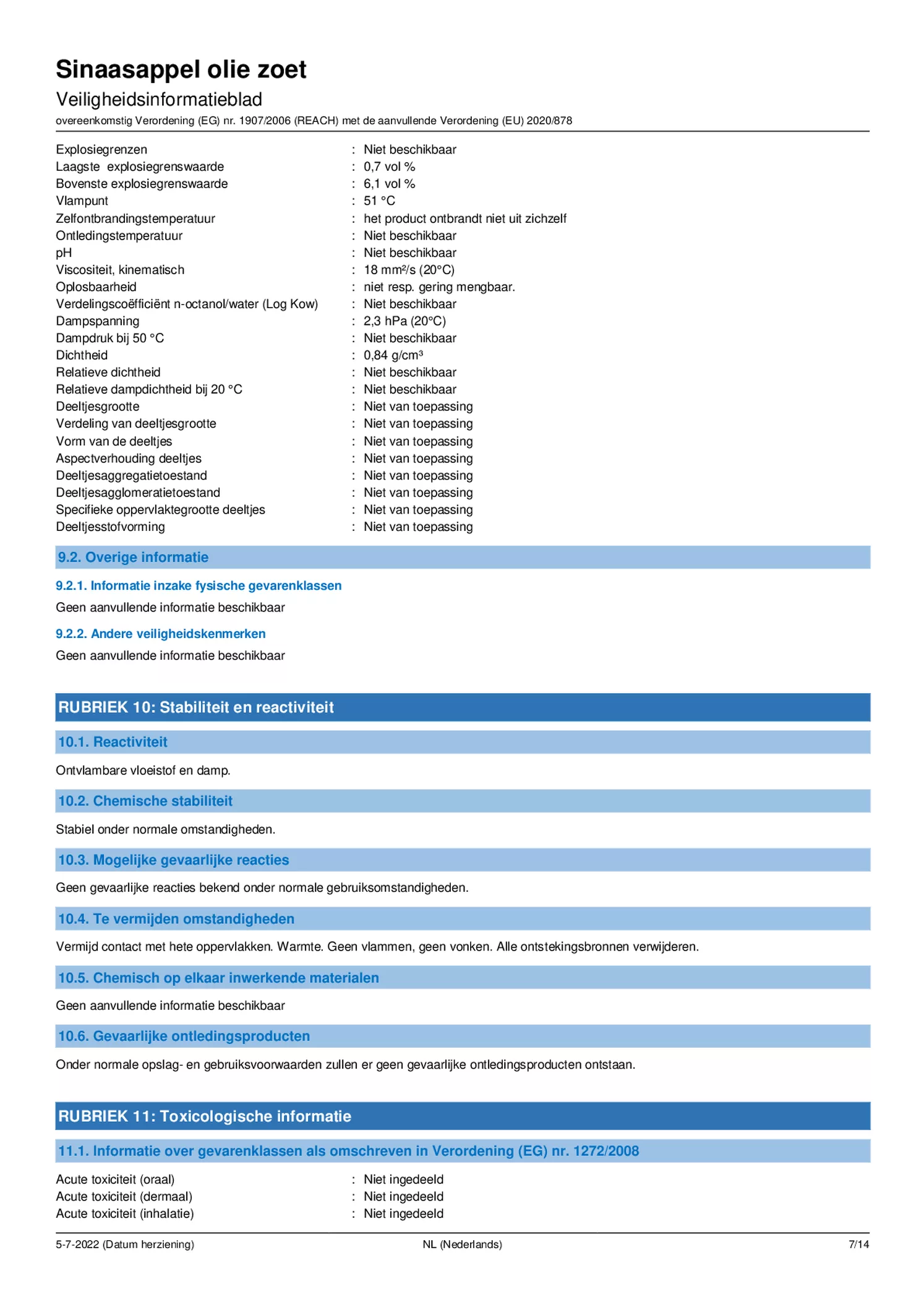 Essentiële Olie Sinaasappel afbeelding van document #7, etiket