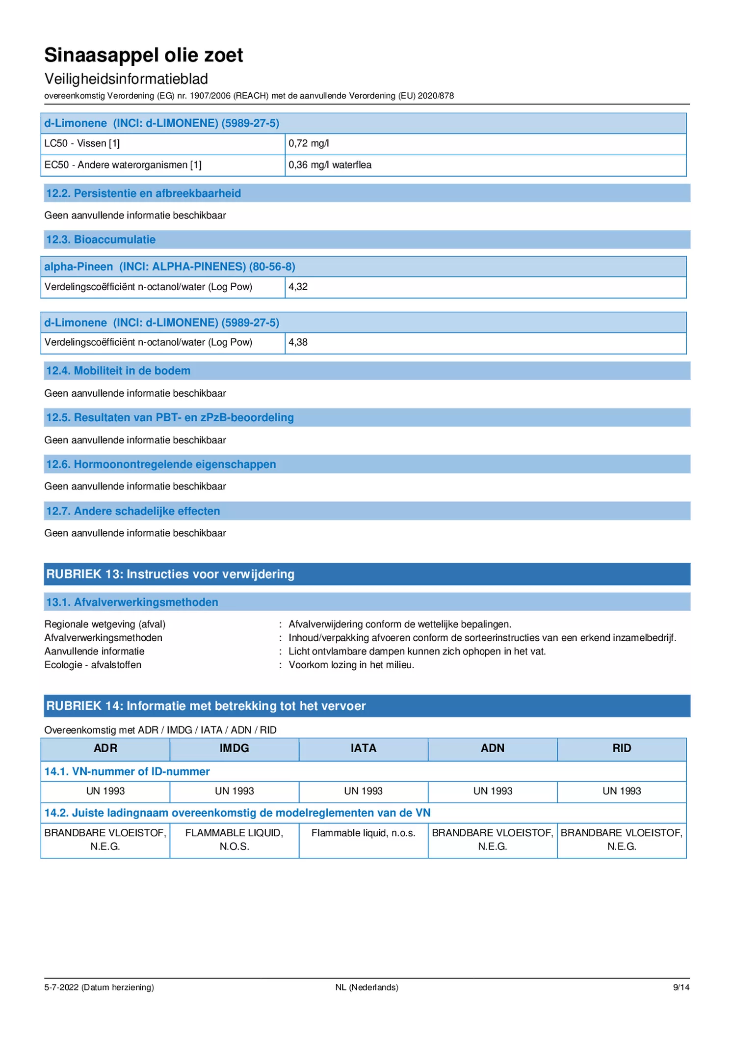 Essentiële Olie Sinaasappel afbeelding van document #9, etiket