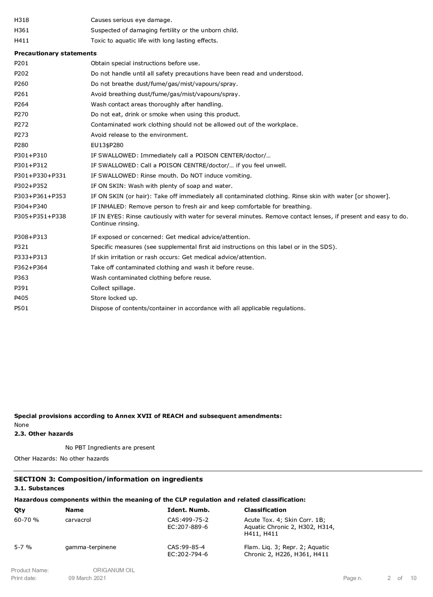 Essentiële Olie Oregano afbeelding van document #2, etiket