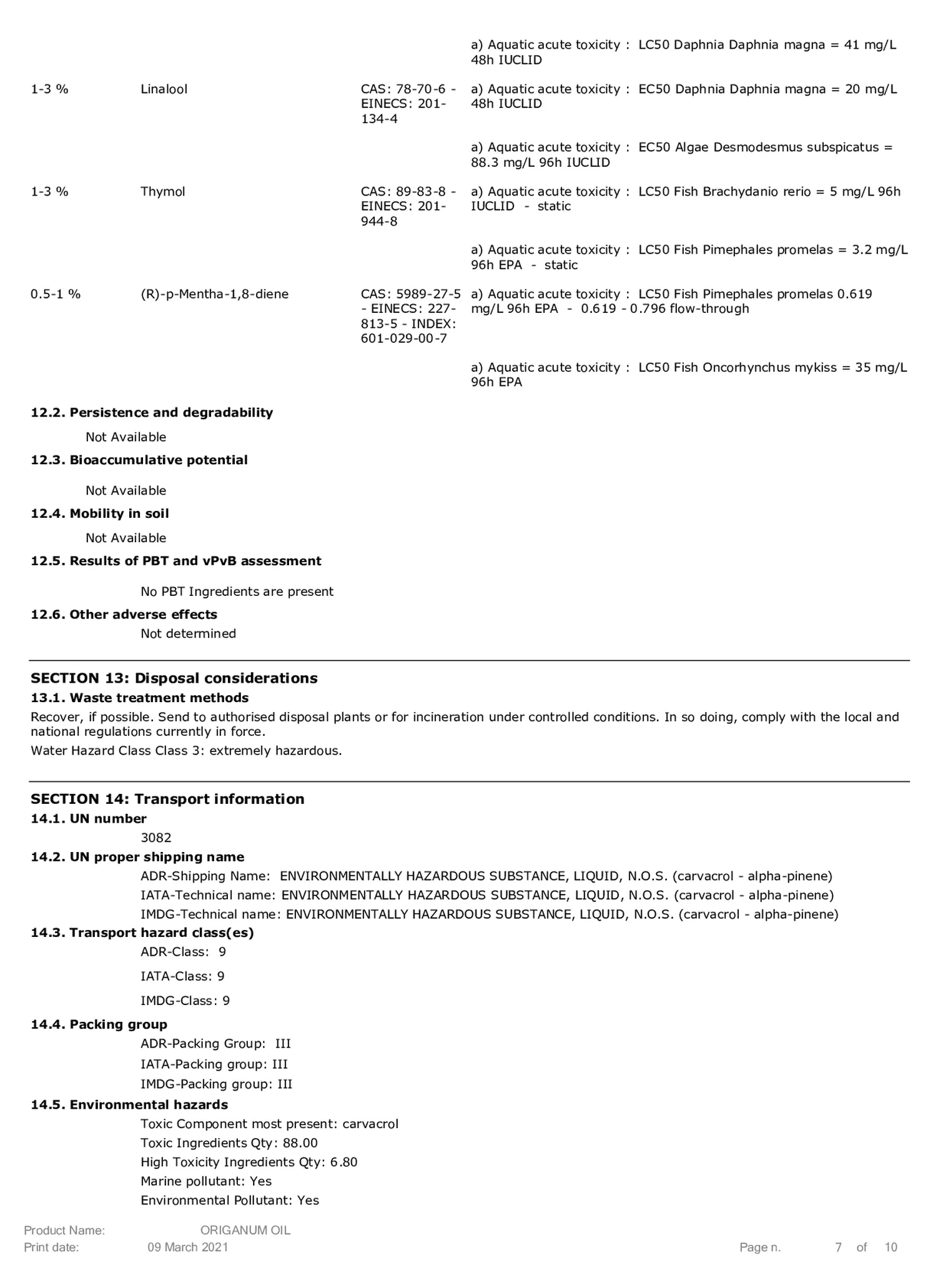 Essentiële Olie Oregano afbeelding van document #7, etiket