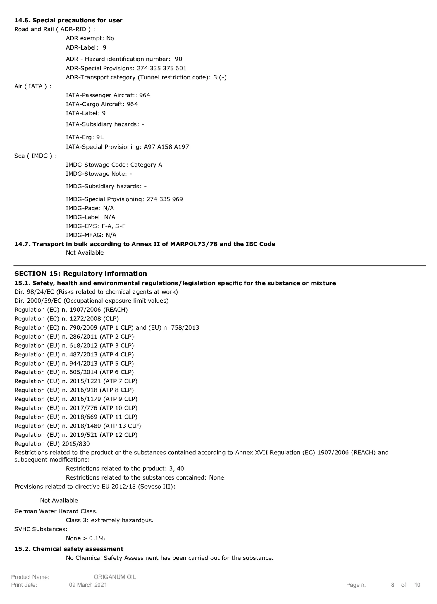 Essentiële Olie Oregano afbeelding van document #8, etiket