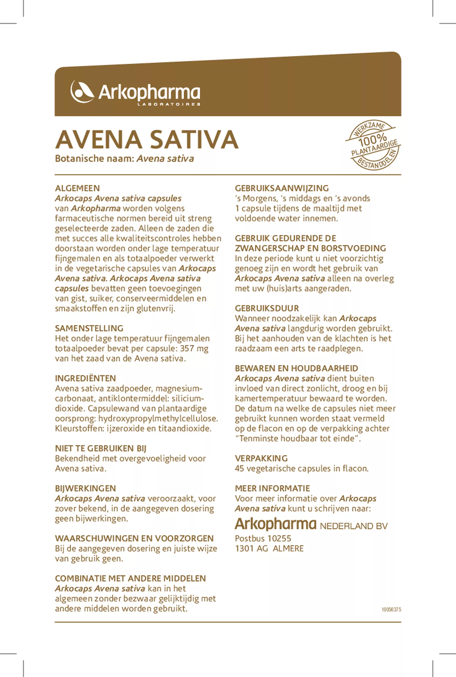 Avena Sativa Capsules afbeelding van document #1, gebruiksaanwijzing