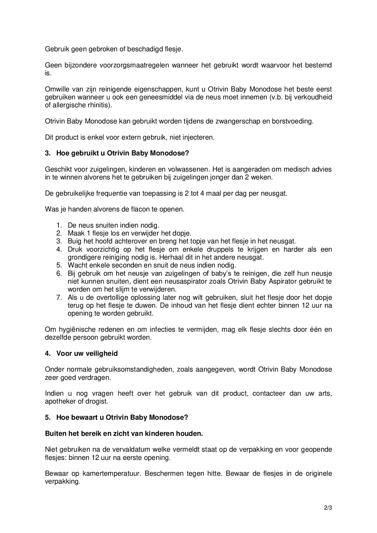 Babyset afbeelding van document #2, gebruiksaanwijzing