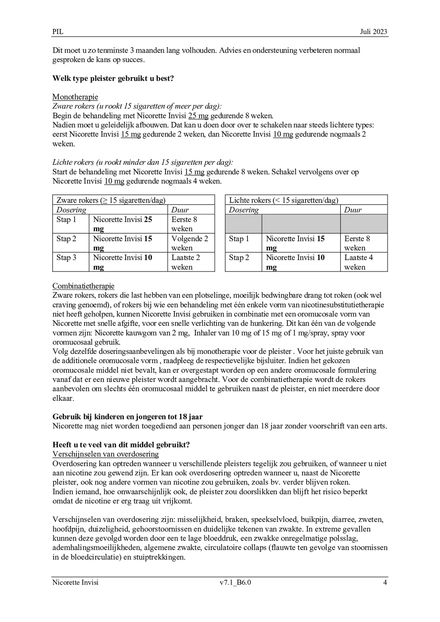 Invisi 25 mg Nicotine Pleister afbeelding van document #4, bijsluiter