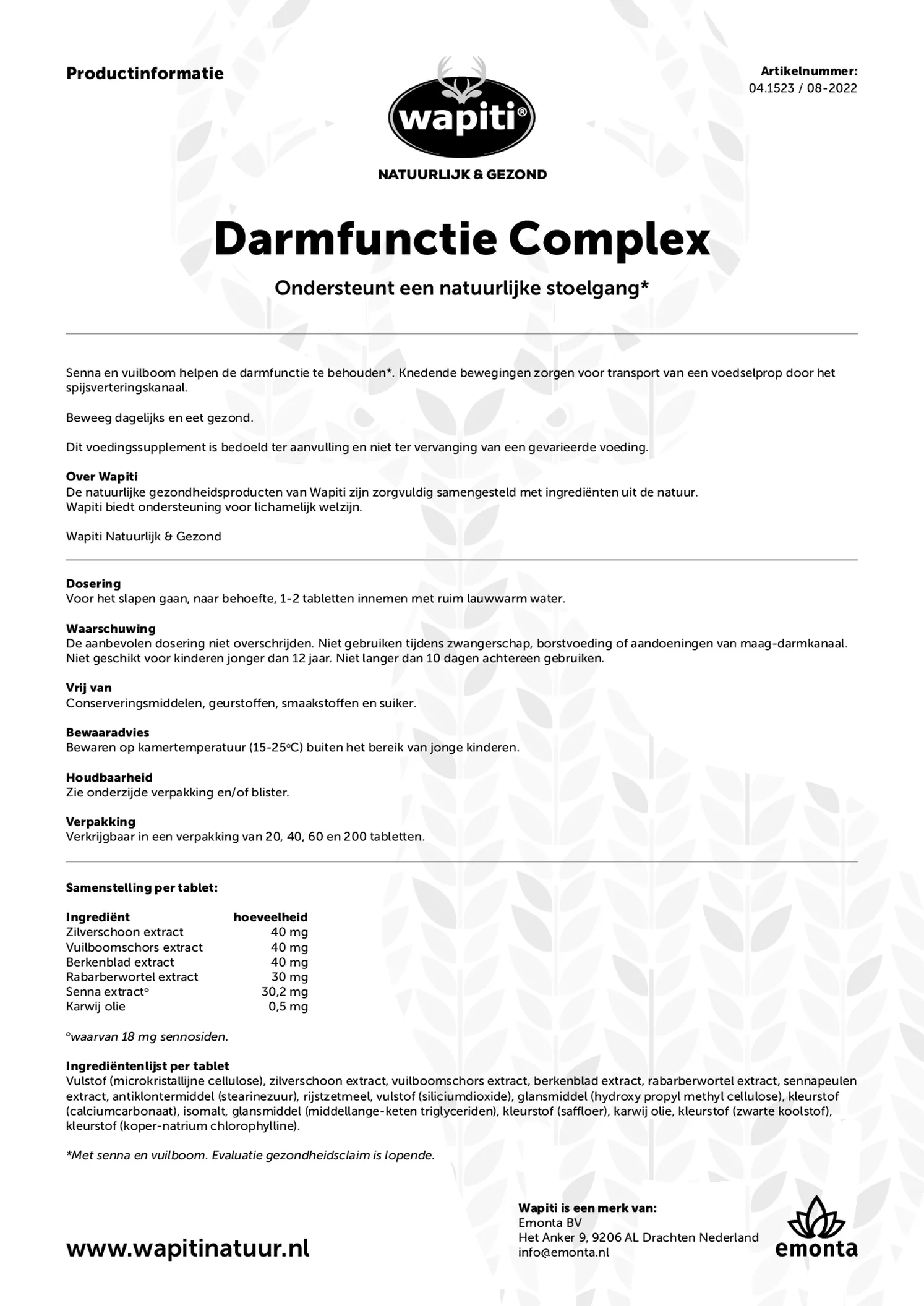 Darm Combipakket afbeelding van document #1, gebruiksaanwijzing