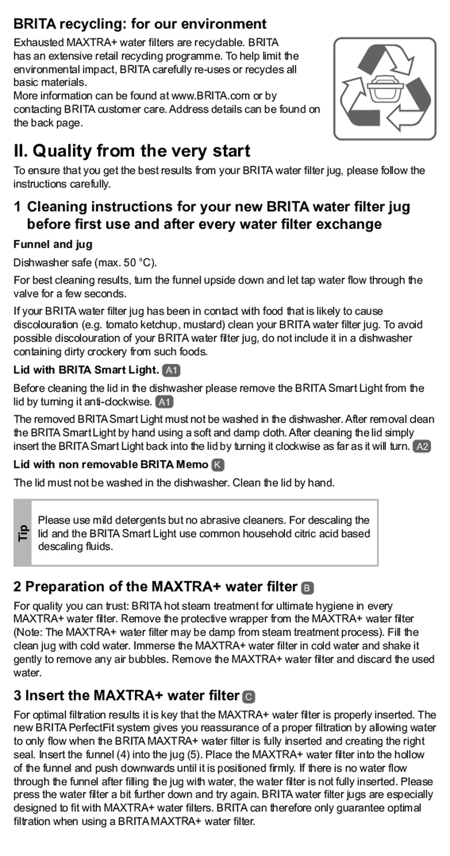 Glas Filterkan + 1 Maxtra Filterpatroon afbeelding van document #38, gebruiksaanwijzing