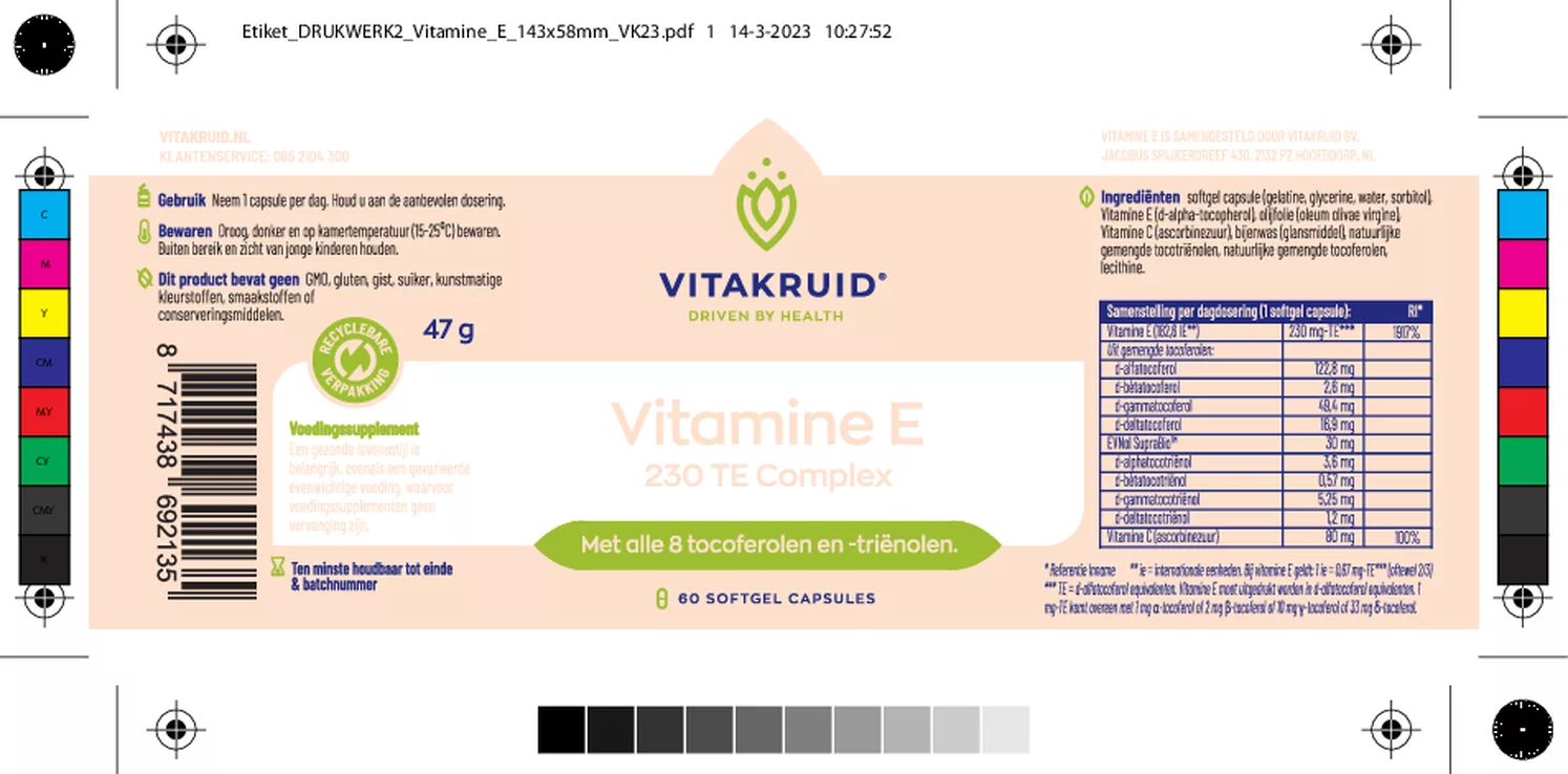 Vitamine E Complex Capsules afbeelding van document #1, etiket