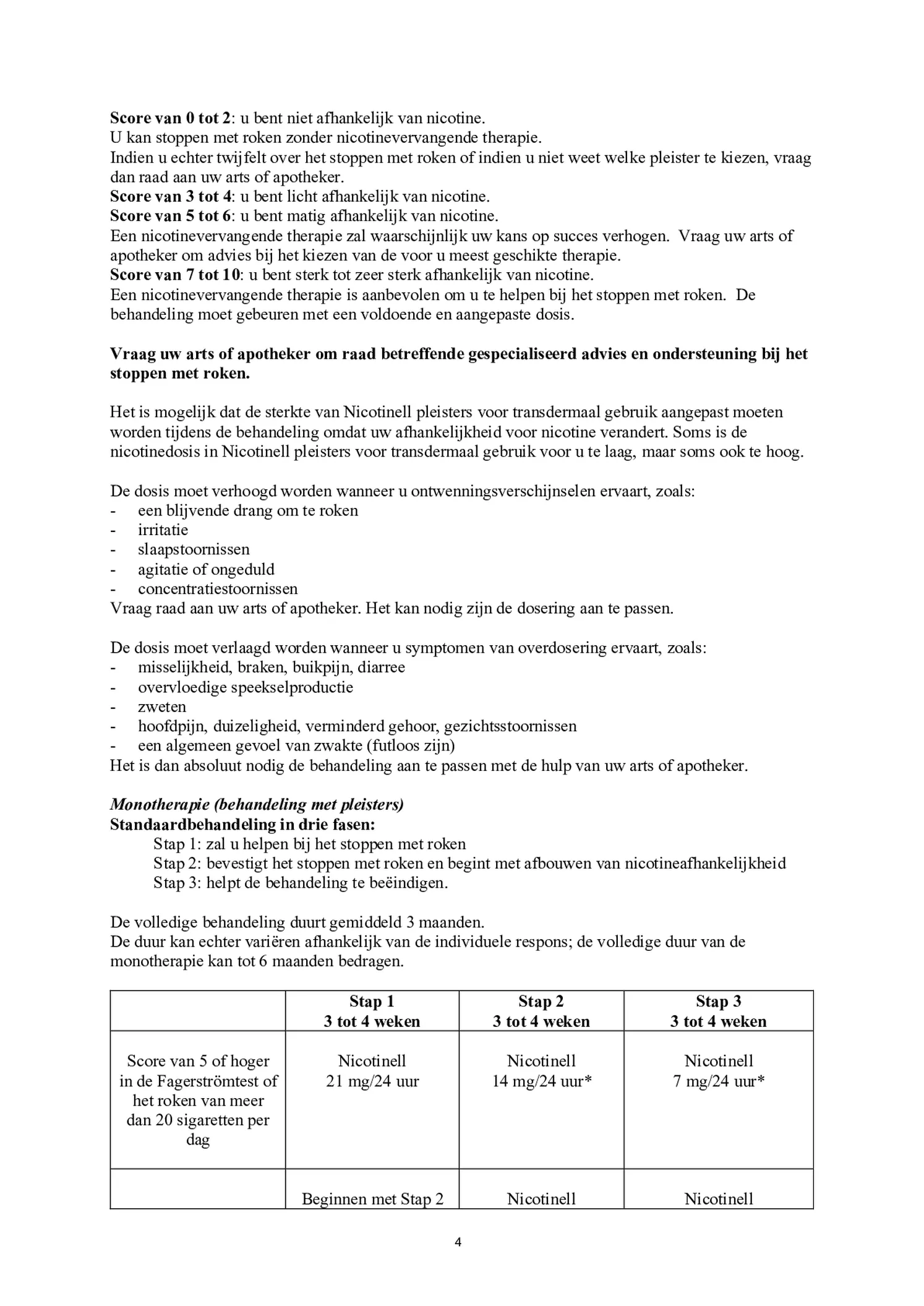 Pleisters Combi voor matige/ lichte roker - 14 mg + 7 mg - afbeelding van document #4, bijsluiter