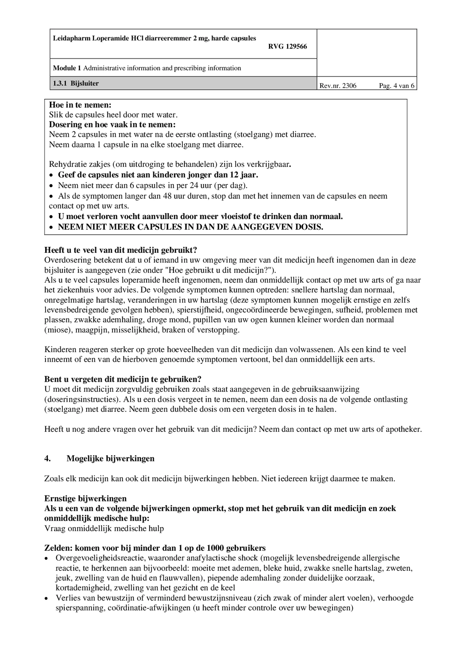 Diarreeremmers 2mg Loperamide afbeelding van document #4, bijsluiter