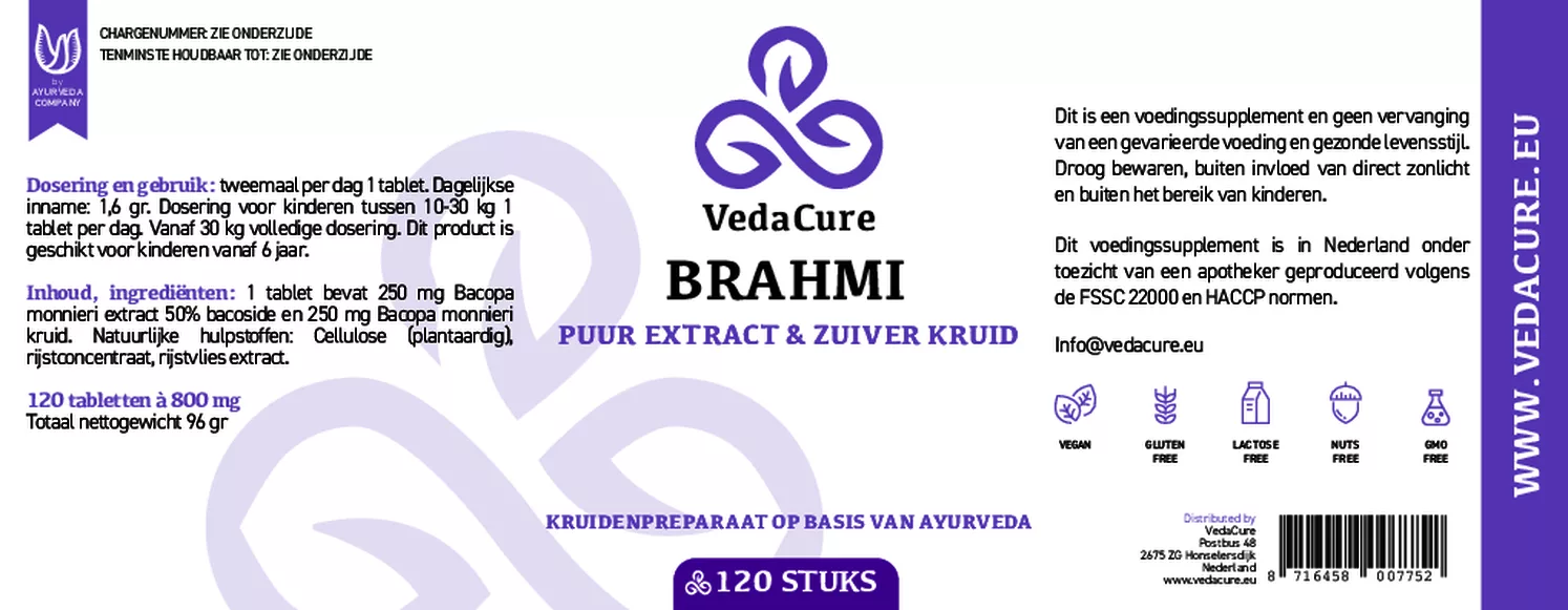 Brahmi Tabletten afbeelding van document #1, etiket