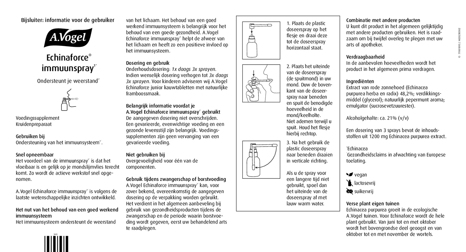 Echinaforce Immuunspray¹* afbeelding van document #1, gebruiksaanwijzing