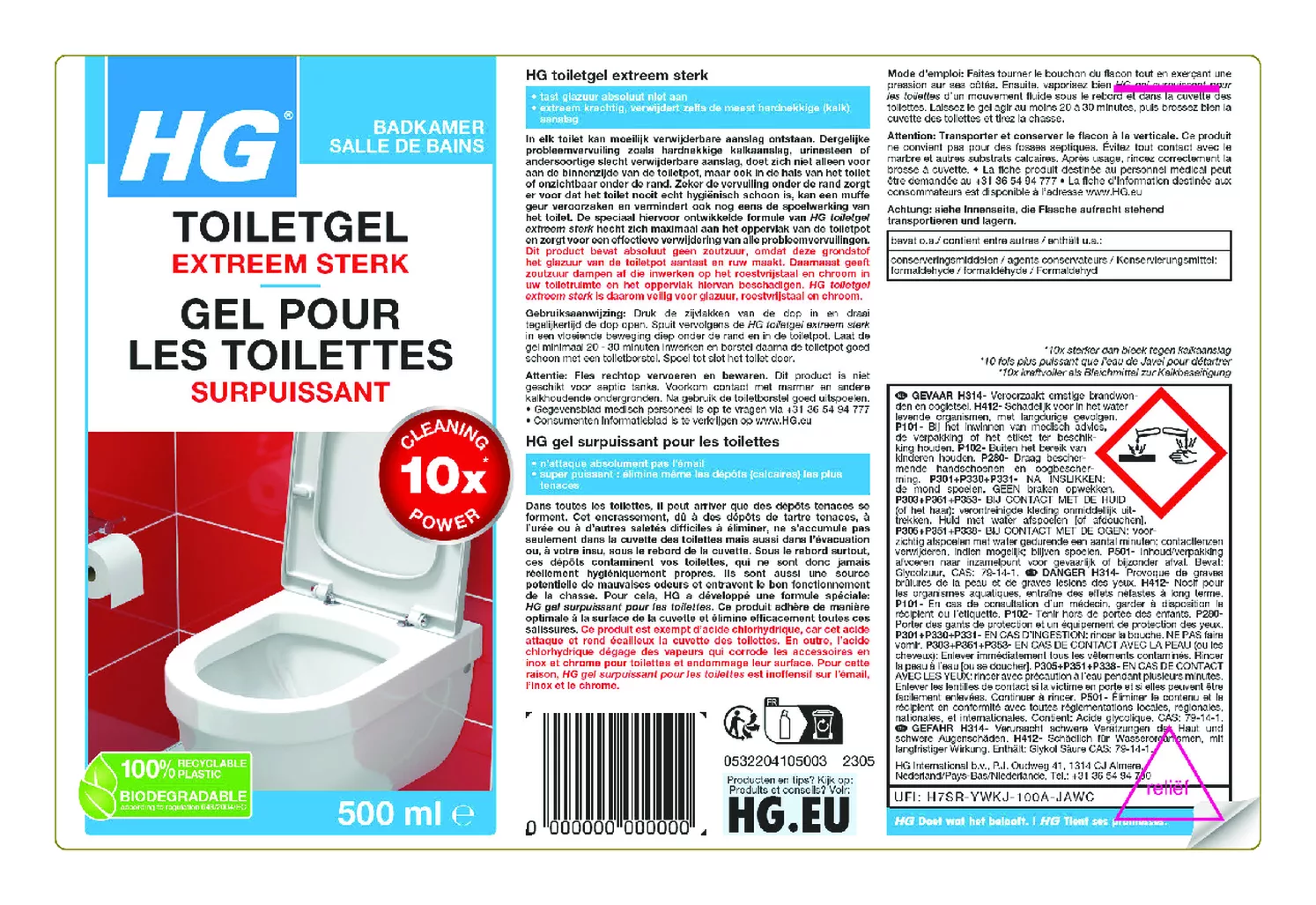 Toiletgel Extra Sterk afbeelding van document #1, etiket