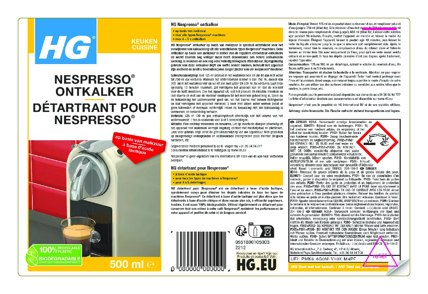 Keuken Nespresso Ontkalker afbeelding van document #1, etiket