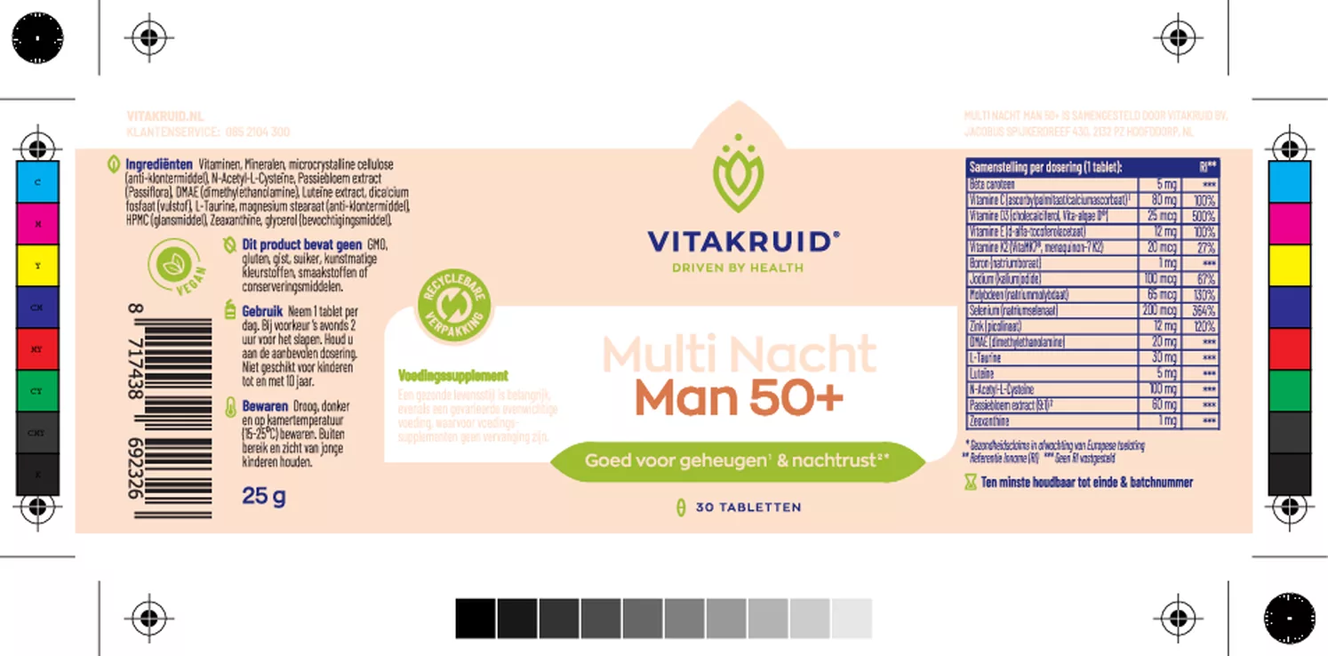 Multi Dag & Nacht Man 50+ Tabletten afbeelding van document #2, etiket