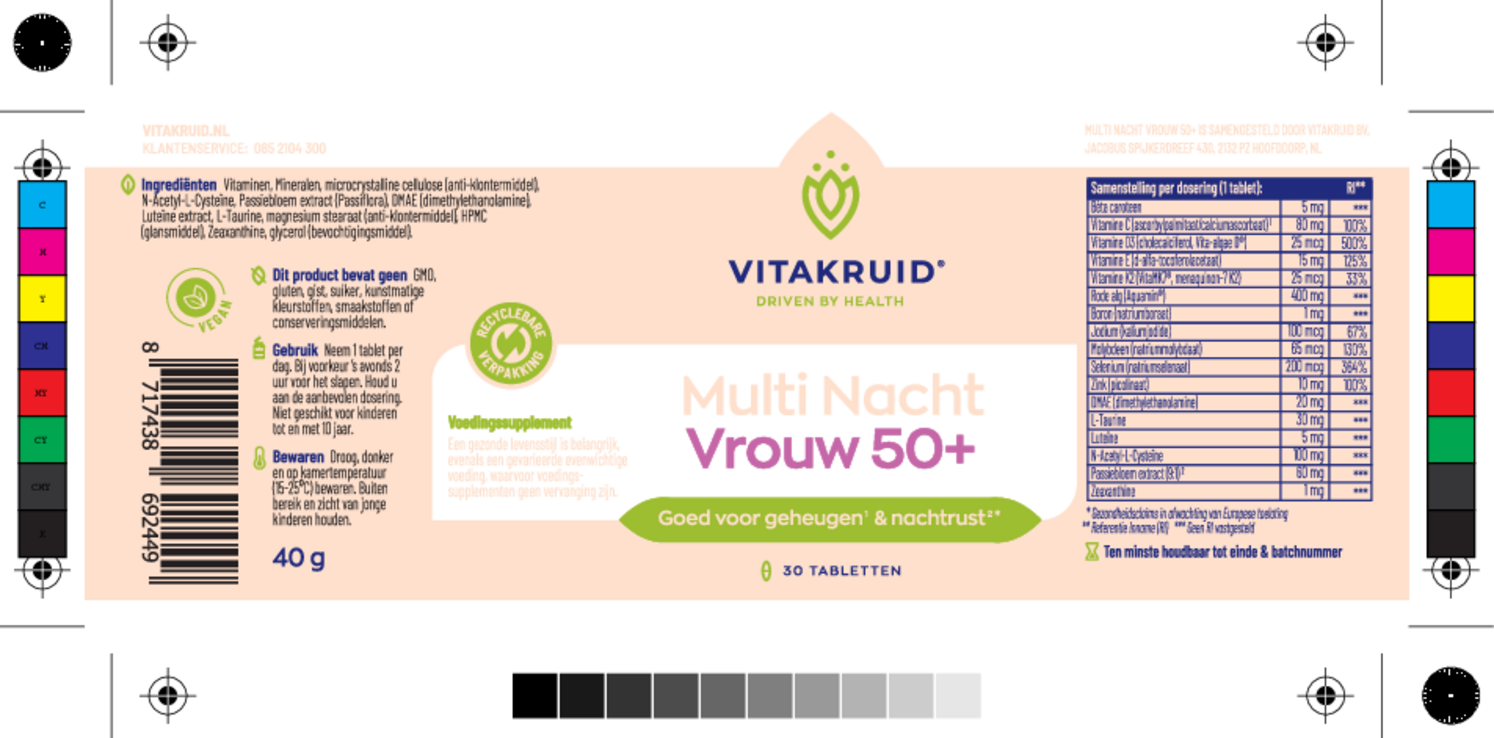 Multi Nacht Vrouw 50+ Tabletten afbeelding van document #1, etiket