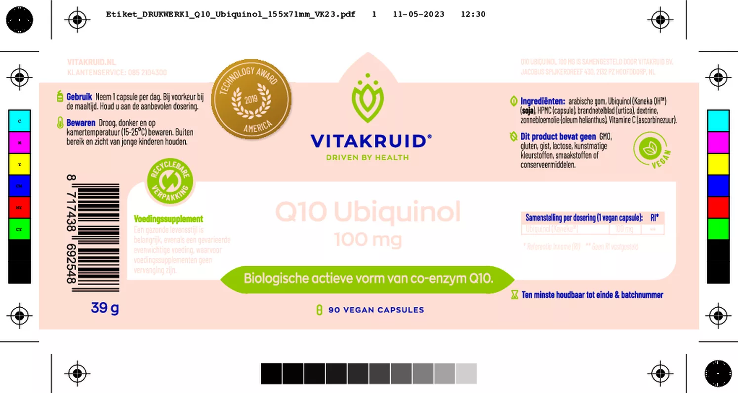 Q10 Ubiquinol 100mg Capsules afbeelding van document #1, etiket