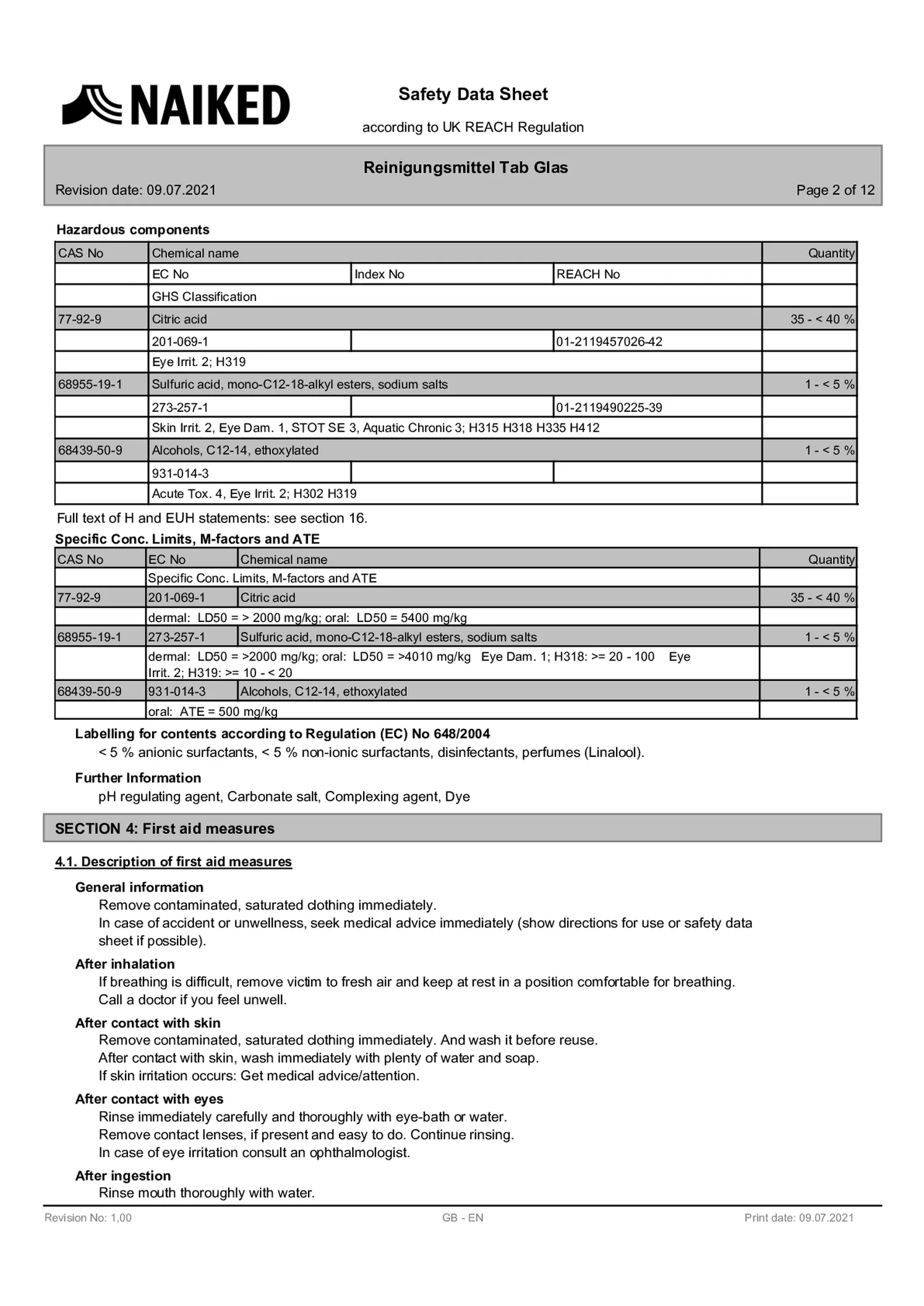 Glasreiniger Tablet afbeelding van document #2, informatiefolder