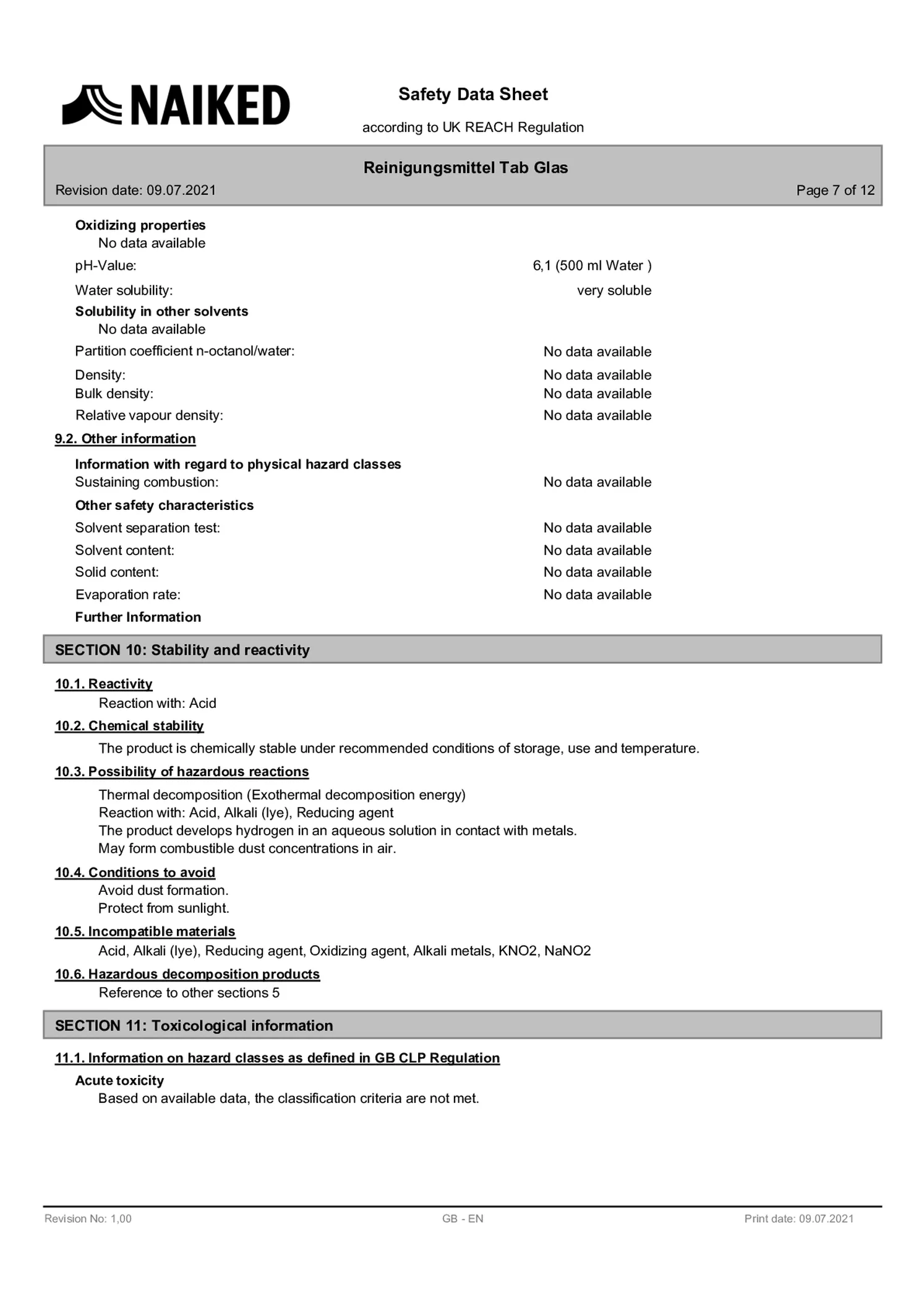 Glasreiniger Tablet afbeelding van document #7, informatiefolder