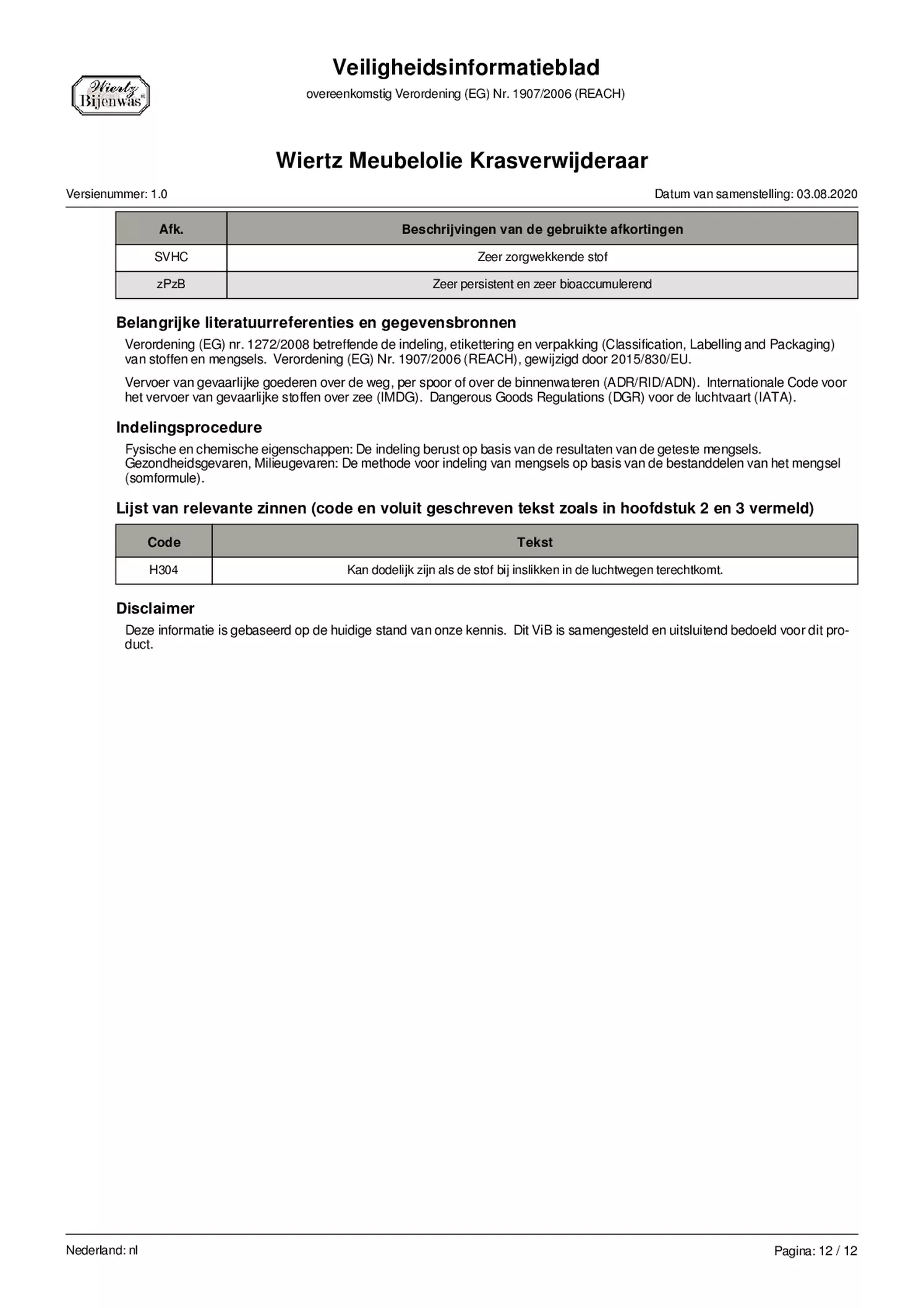 Meubelolie Licht afbeelding van document #12, bijsluiter