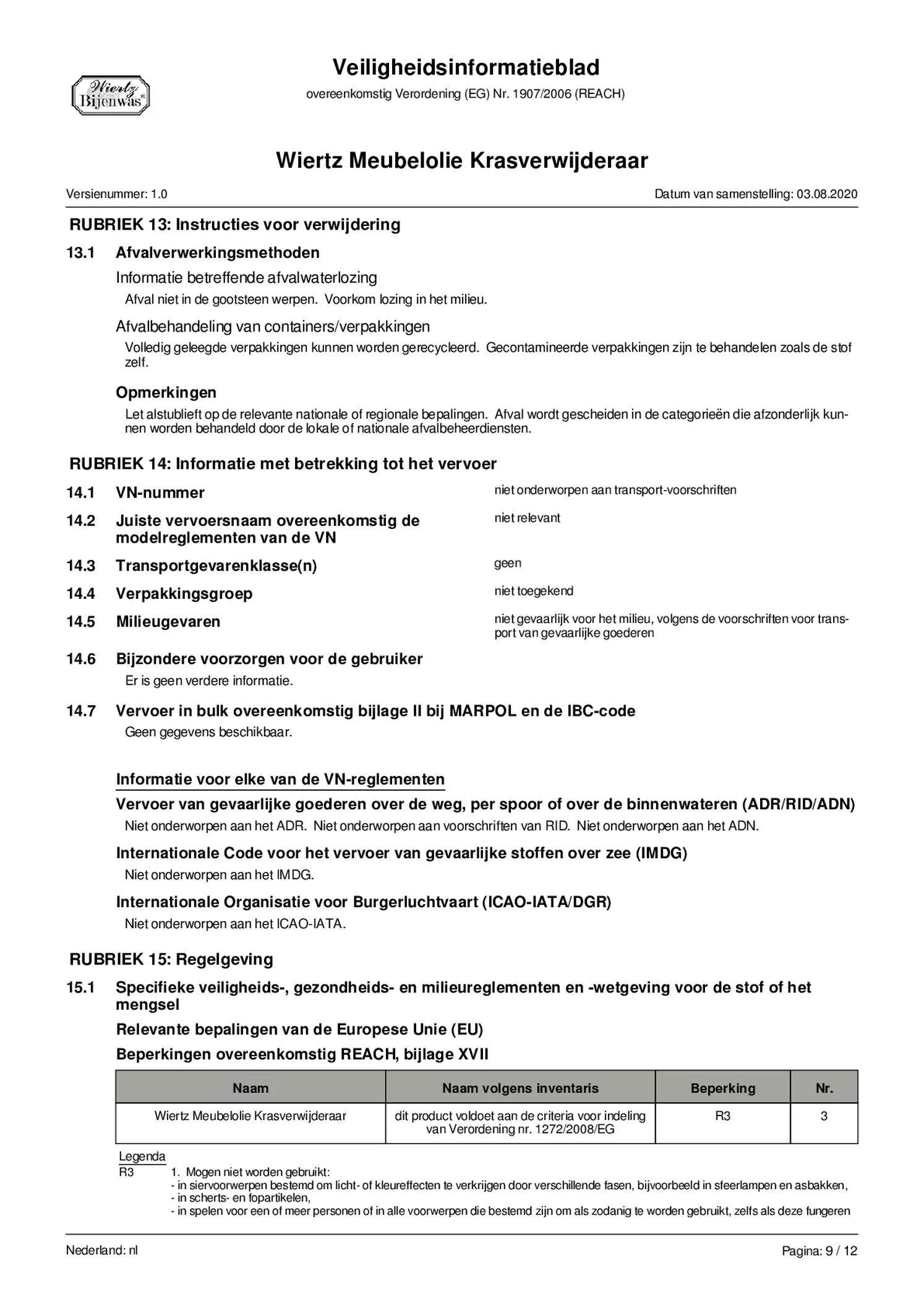 Meubelolie Licht afbeelding van document #9, bijsluiter