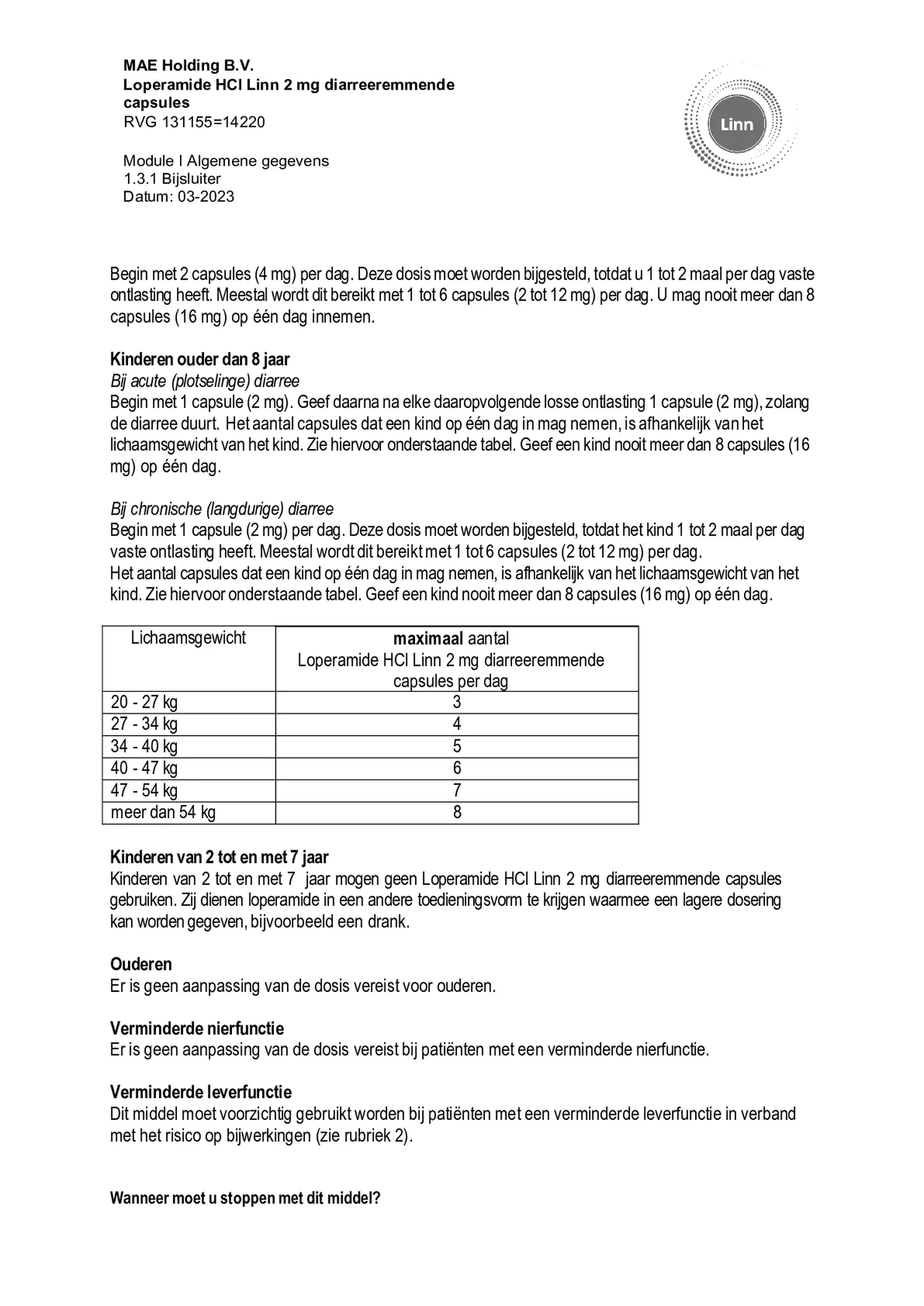 Loperamide Diarreeremmende Capsules afbeelding van document #5, bijsluiter