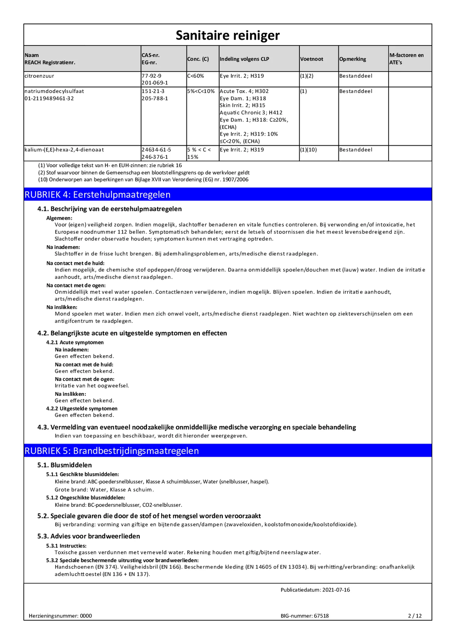 Badkamer Reiniger Navulling afbeelding van document #2, bijsluiter