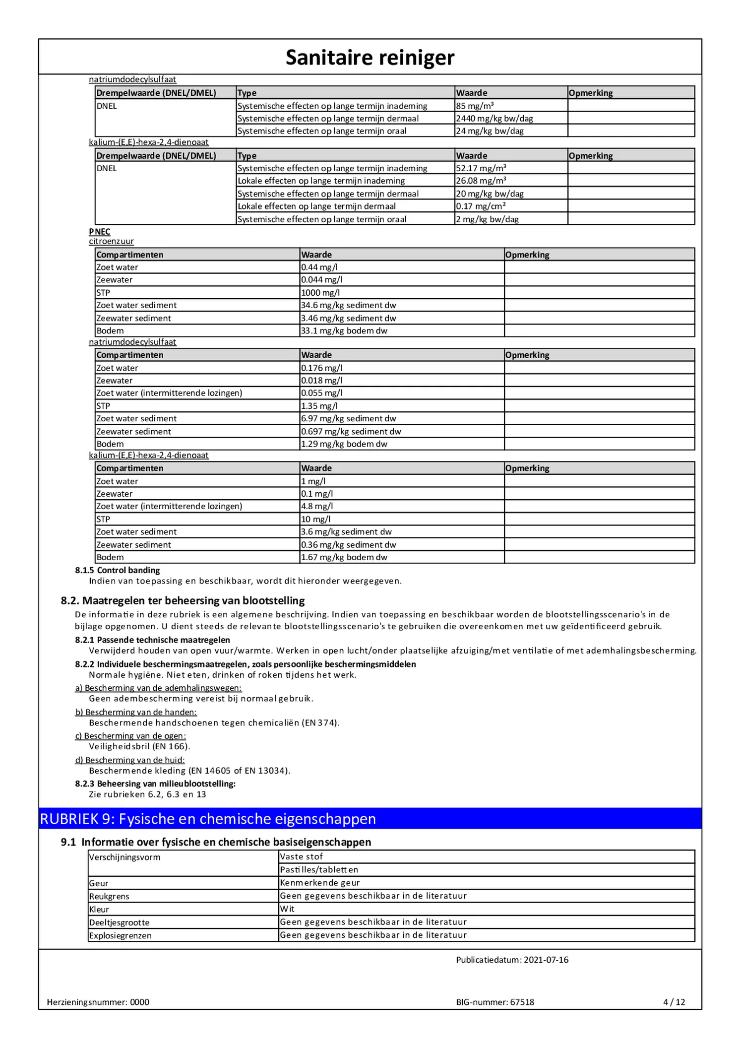 Badkamer Reiniger Navulling afbeelding van document #4, bijsluiter