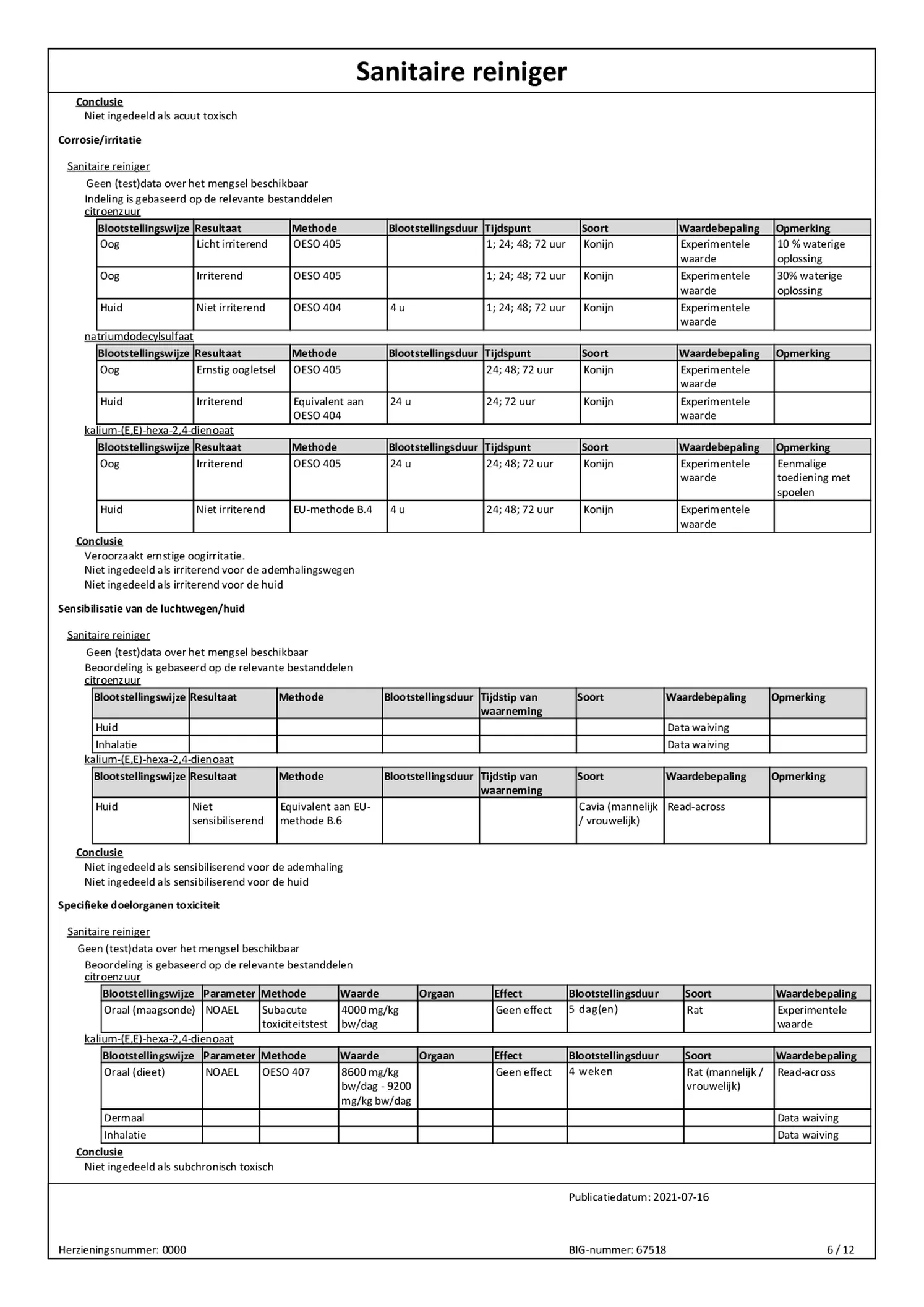 Badkamer Reiniger Navulling afbeelding van document #6, bijsluiter