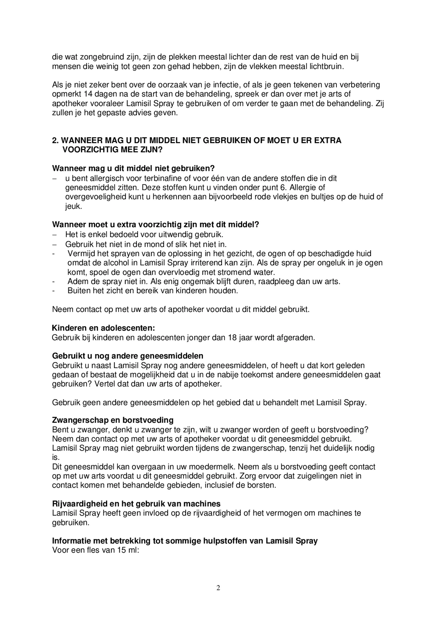 1% Terbinafine 10mg/g Huidspray afbeelding van document #2, bijsluiter