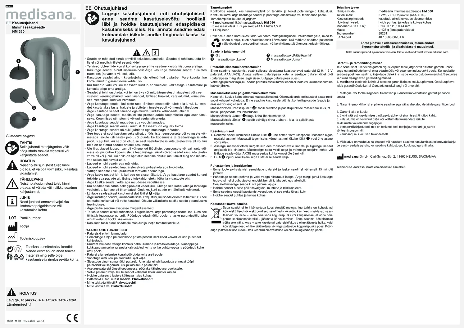 HM 330 Mini Hand Massage afbeelding van document #21, gebruiksaanwijzing